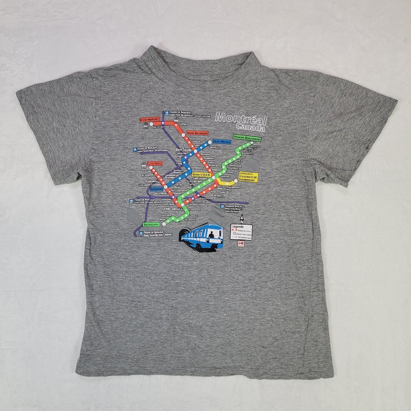 Dkaxorix Montreal Metro Map Graphic Size Medium Heather Gray Casual Unisex T-Shirt S
