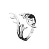 Simple Cute Deer Antler Ring with Copper Inlaid Zircon - Fashionable Personalized Couple Jewelry