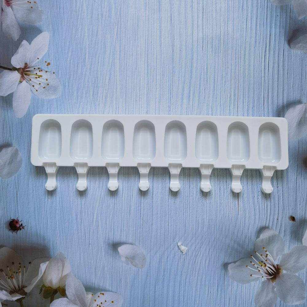 8 Hole Silicone Ice Cream Mold Ice Popsicle Molds DIY Homemade Dessert Freezer Fruit Juice Ice Pop Cube Maker Mould