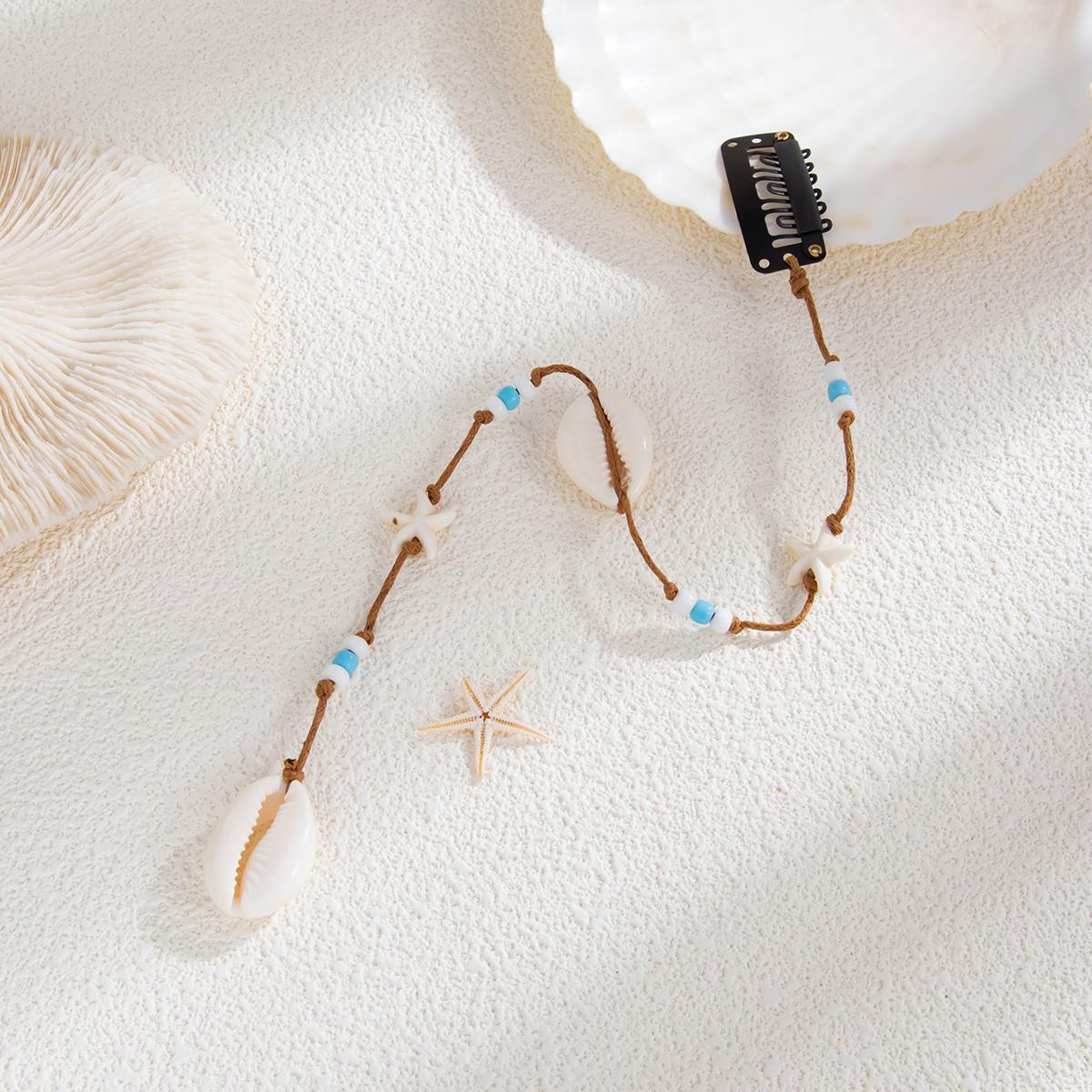 

Ingemark 6 Styles Conch Tassel Hair Accessory for Women Summer Beach Braided Wax Thread Hair Decoration Jewelry Charm Hair Clip