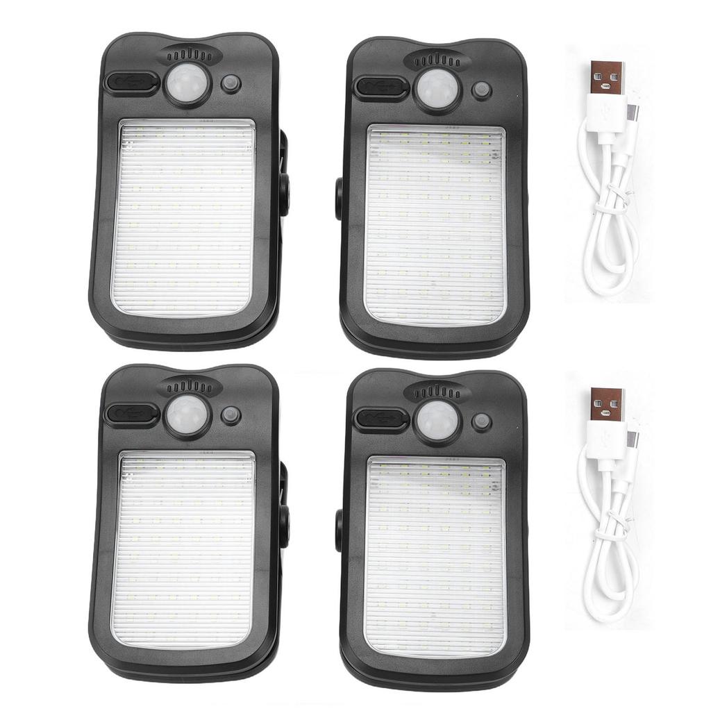 4pcs Clip On Solar Motion Sensor Lights 3 Modes Intelligent LED Light IP65 Water Proof for Fence Gutters Patio Camping