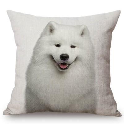 Black Background Dog Puppy Portrait Vizsla Husky Shepherd Shibu Cute Sofa Pillow Case Home Decorative Cotton Linen Cushion Cover