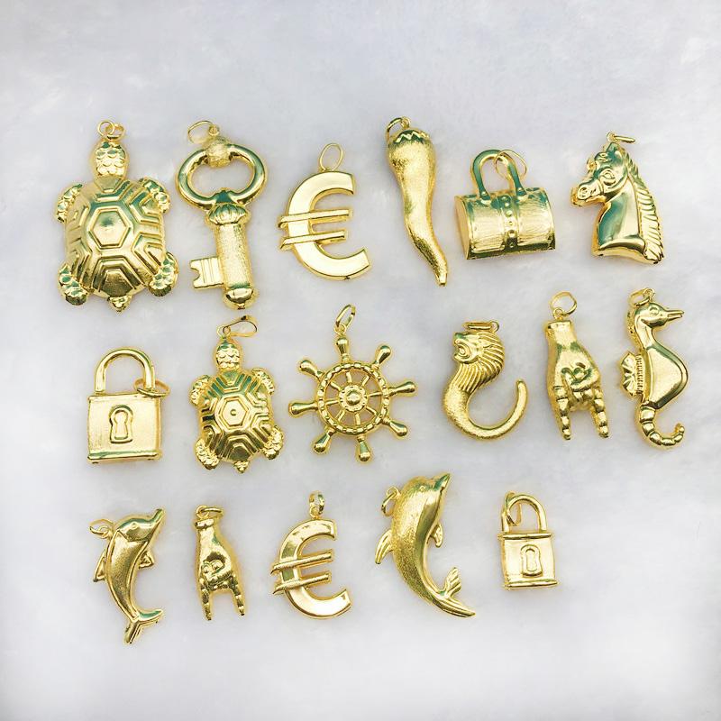 Pendant with Necklace For Women Men 24k Gold Plated Copper 33 Designs Wholesale Fashion Zircon For Daily Wear Anniversary