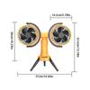 Dual Head Oscillating Outdoor Fan with Built-In Power Bank, Adjustable Speeds Brightness,360° Rotation,Hangable Design for Camping,Picnics,Camping Fan