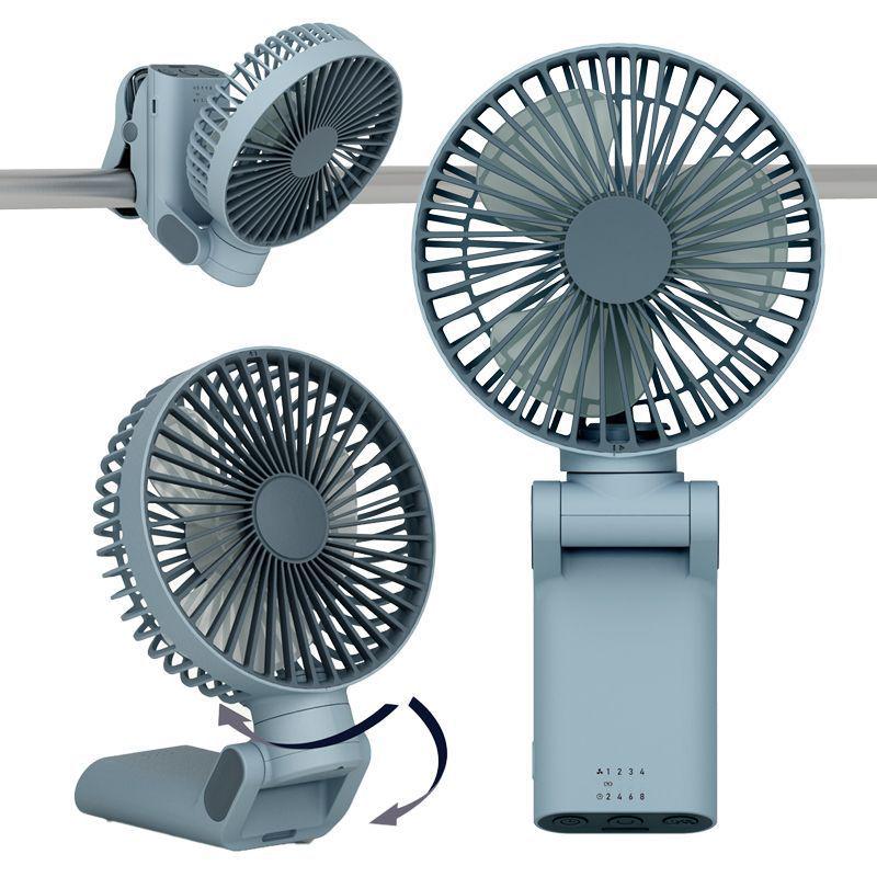 48-Hour Battery Silent Oscillating Portable Folding Fan with Magnetic Clip