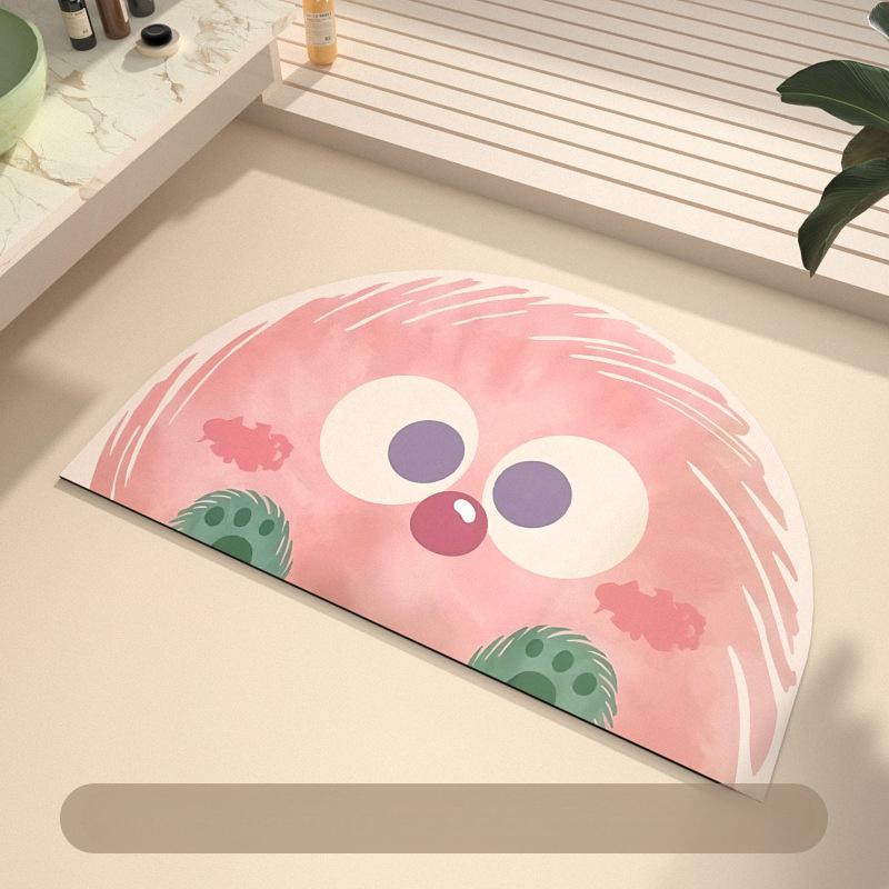 Cartoon Bathroom Absorbent Floor Mat, Diatomaceous Earth Anti Slip Foot Mat At the Entrance of the Bathroom, Toilet Floor Mat