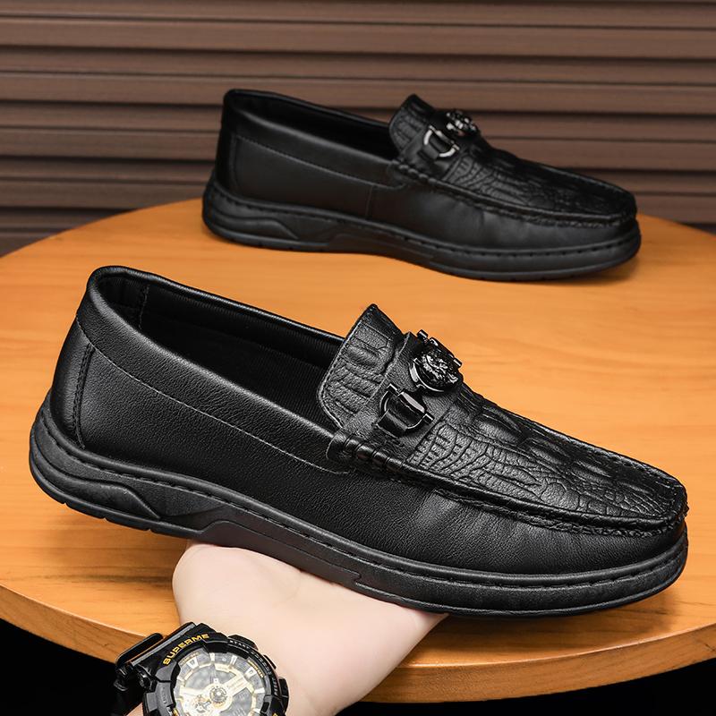 Men'S Leather Shoes Business Formal Shoes British Style Black Casual Leather Shoes For Mens JZ-2629