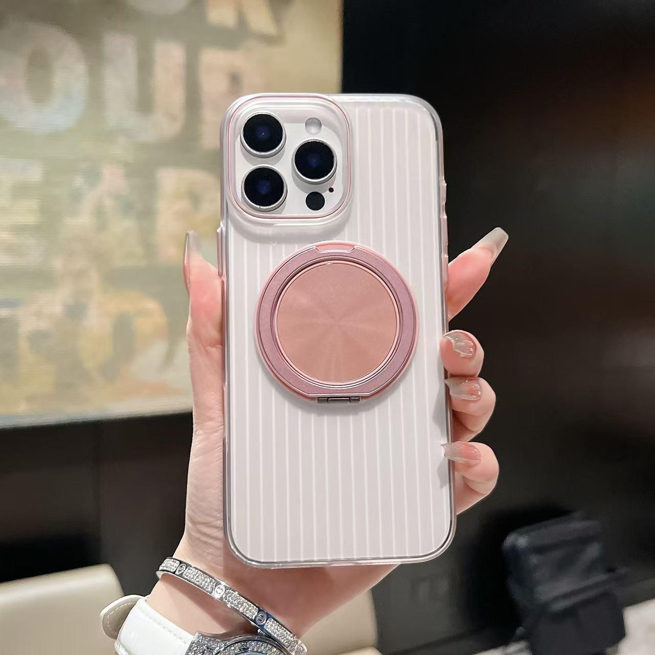 iPhone 16 Pro Max Magnetic Electroplated Bracket - Frosted Transparent Anti-slip, Sweat-resistant Design 16 Pro Max