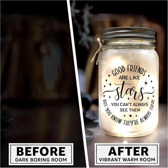 Mason Jar Lights Birthday Gifts for Friend - Christmas Decor Gifts for Bestie, Best Friend, Soul Sister, Sister In Law, Work Bestie, Coworker - 10