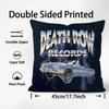 D-Death Row R-Records Label Cushion Cover Plush Fabric Soft Double-Sided Printed Sofa Warm Winter Home Child Gift Pillow Case