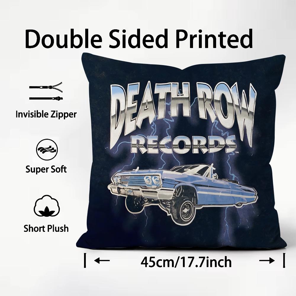 D-Death Row R-Records Label Cushion Cover Plush Fabric Soft Double-Sided Printed Sofa Warm Winter Home Child Gift Pillow Case