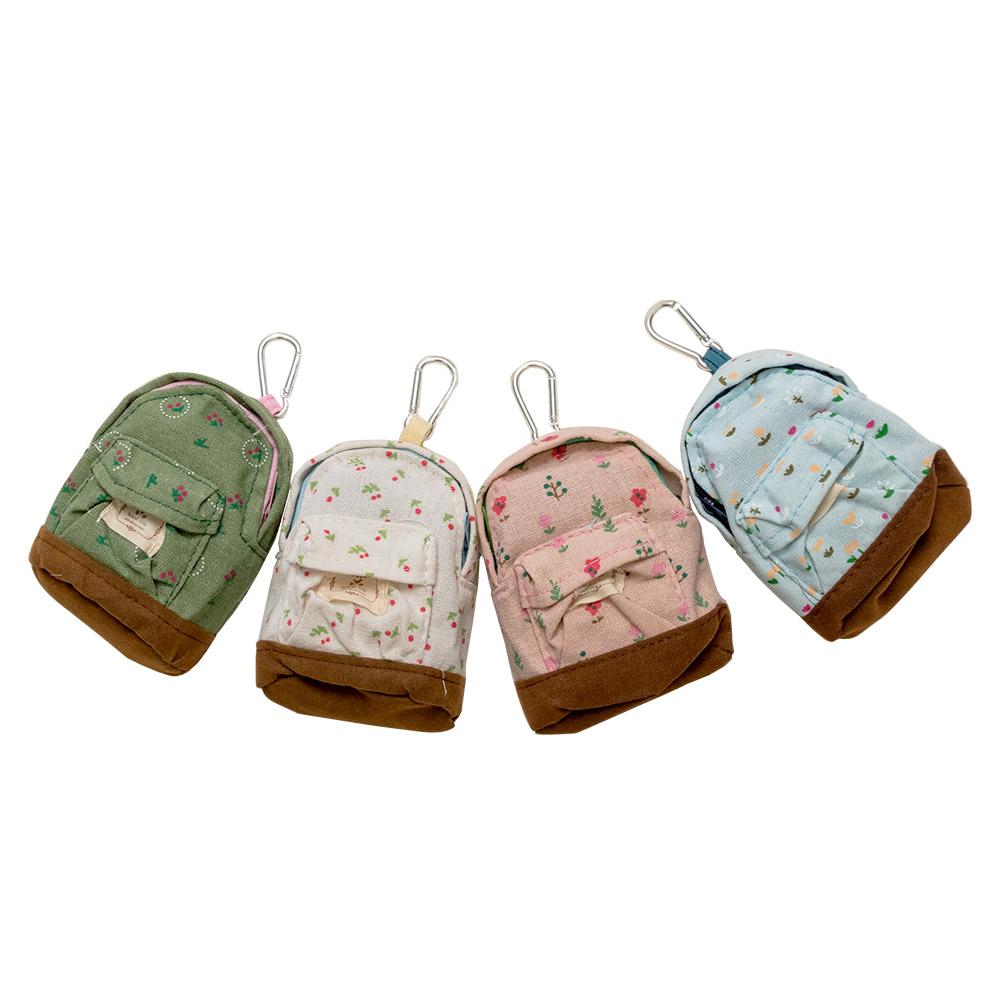 Shape Purses Mini Floral Design Canvas Wallet Zipper Bags Purses Wallet Card Purses Coin Wallet
