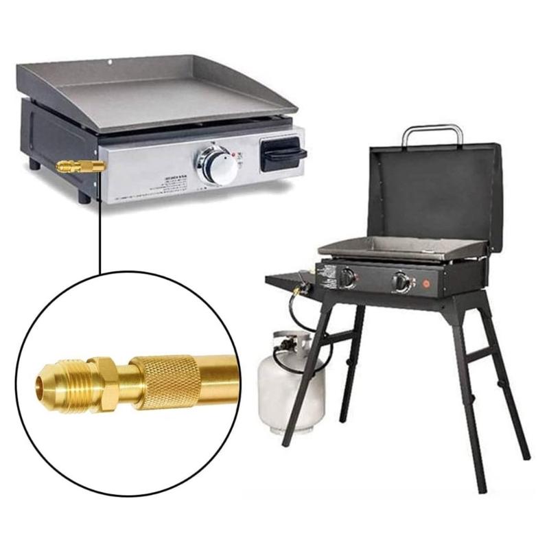 Mosazný propanový adaptér pro nízký tlak, 3/8palcový vnější závit, pro stolní grily, venkovní vaření a kempování