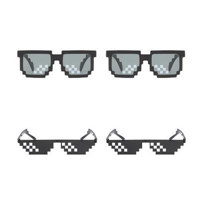 Mosaic Design Sunglasses Dot Sunglasses for Party Unique Glasses Stylish Funny Present Party Glasses Funny Goods [HAPPY SUGAR]