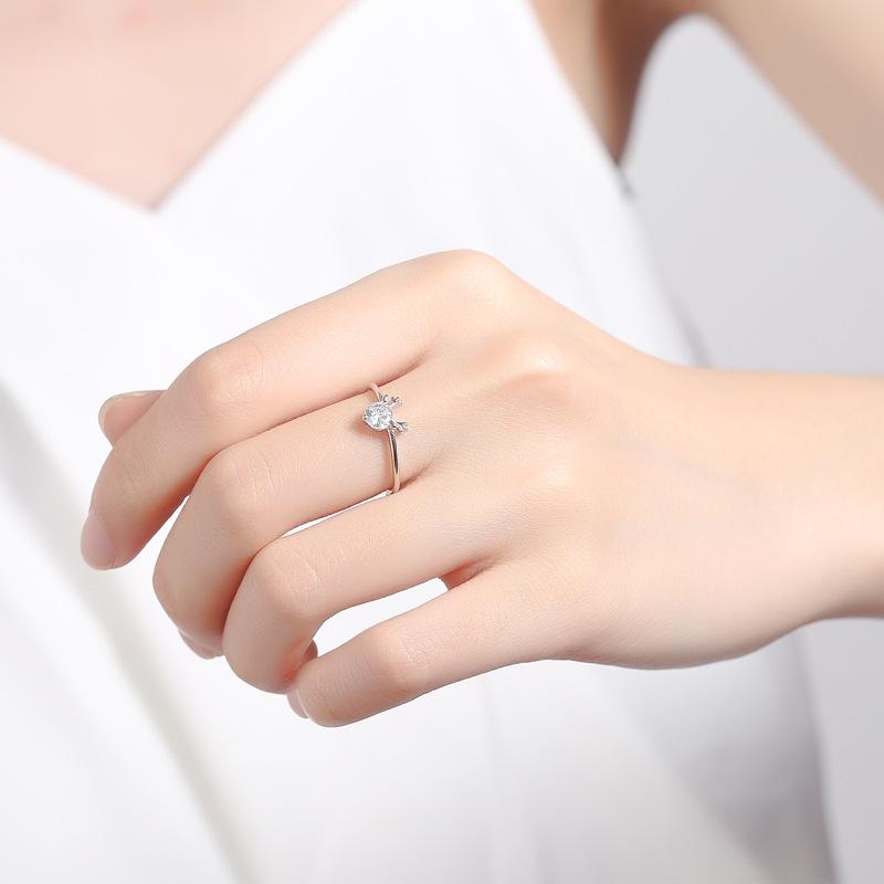 S925 Sterling Silver Yilu You Antlers Ring Korean Fashion Simple Opening Sweet Women's Jewelry