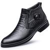 Winter neue Herren Business geprägte Krokodil Chelsea Boots spitze mittelhohe Stiefeletten Martin Boots Herren
