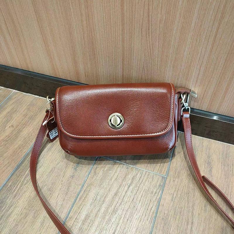 First Layer Cowhide Small Square Bag Crossbody Bag High-grade Genuine Leather Niche All-in-one Shoulder Bag for Women
