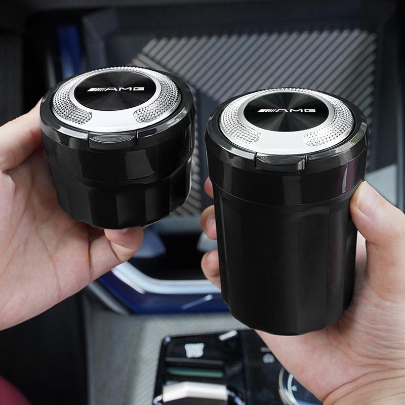 JVC4 Car Ashtray One Touch Open Portable Ashtray Cup Auto Interiors For Mercedes Benz AMG W203 W206 W220 W205 W211 W212 W201 W168 GLC