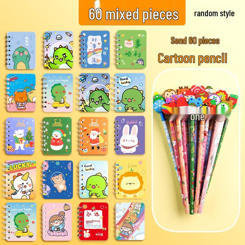 Cute Cartoon Girly Heart Mini Notebook - Portable Pocket Size
