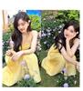 French Small Yellow Suspender Dress Women's Summer New Waist Temperament Long Dress Seaside Vacation Skirt