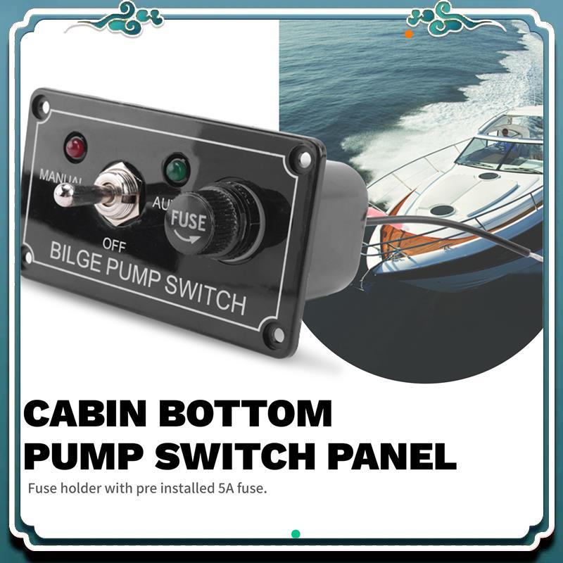 Premium DC 12V Fused Marine Bilge Pump Switch Panel With LED Indicator Light Manual/Off/Auto 3-Way Toggle Switch