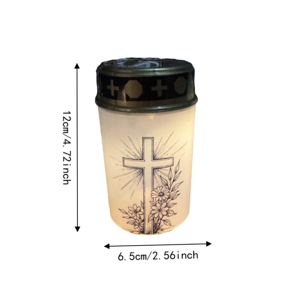 Solar Sensor Flameless Ceremony Grave Lantern Waterproof Candle Memorial Light Memorial Gift