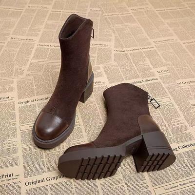 High Heels Ankle Boots for Women's Heeled Suede Designer Shoes  Pumps Walking Winter Boots New Trend Fashion Mujer De Botas