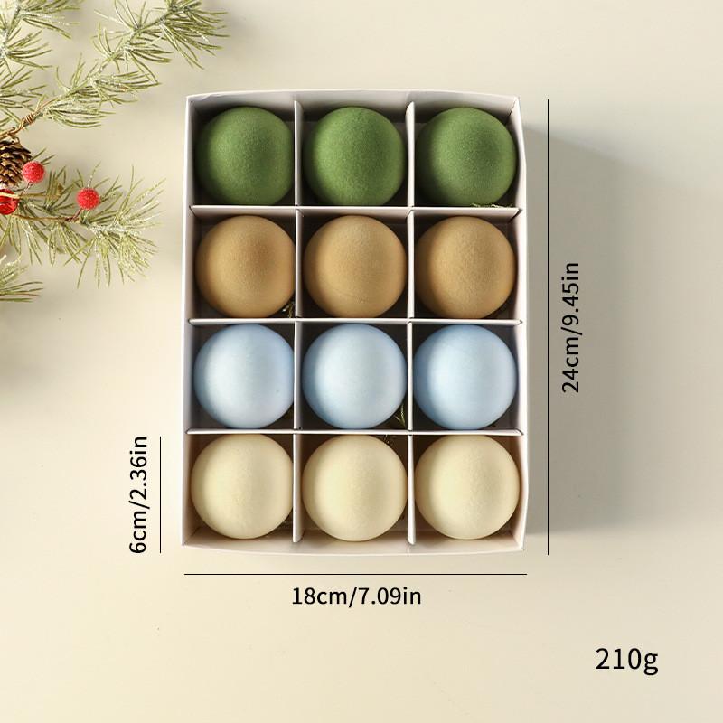 

Праздничная коллекция флокированных рождественских шаров разных цветов для праздничного декора StyleG