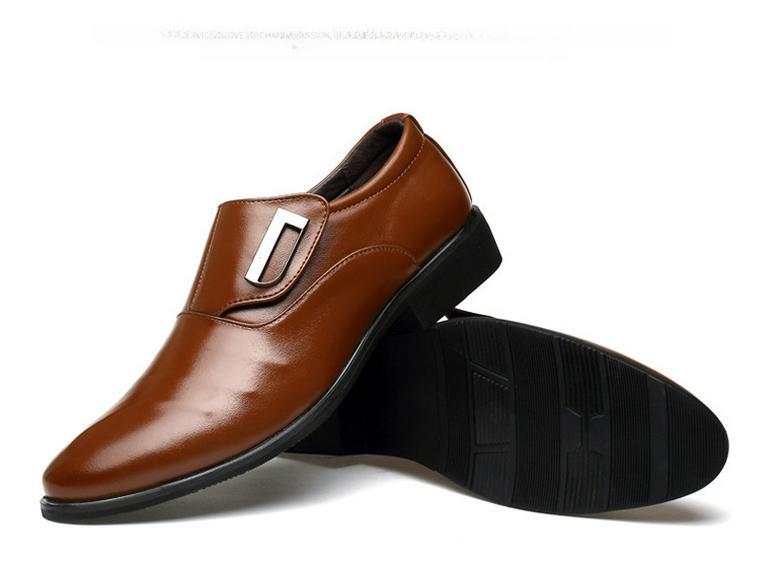 

Мужские повседневные и деловые туфли Cross-Border большого размера без застежек из кожи в британско-корейском стиле с острым носком. 44 коричневый