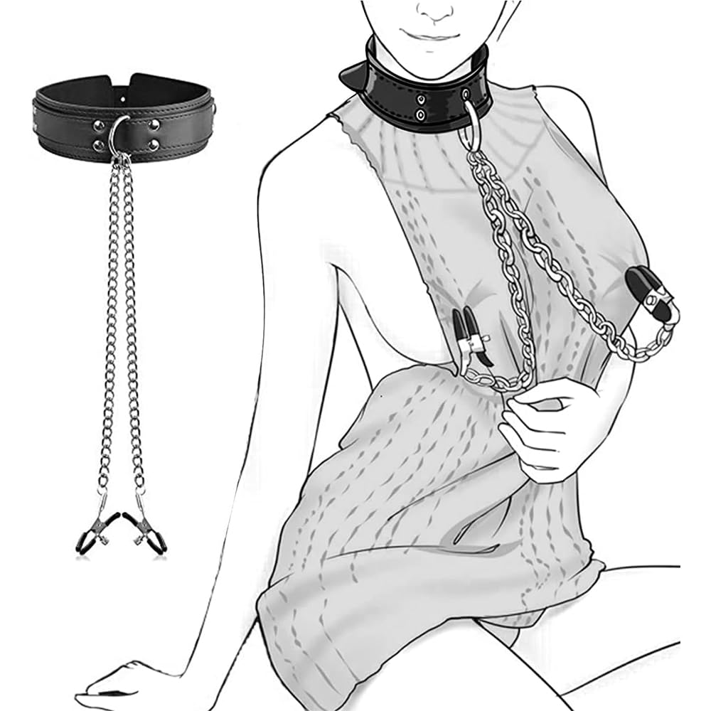 Samcos SM Collar SM Nipple Clipper Metal Chain Nipple Clamp Adjustable Adult Toys SM Goods SM Cosplay