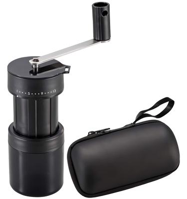 Captain Stag Tragbare Kaffeemühle mit 13 Einstellbaren Mahlstufen und Aufbewahrungskoffer UW-3540, Schwarz,
