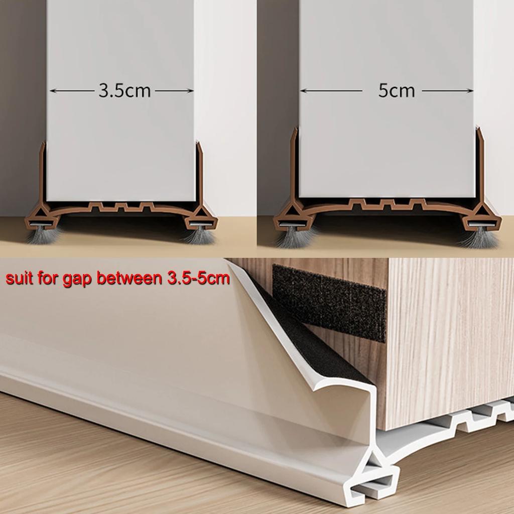 1PC Weather Stripping Door Seal Strip with Brush Anti-Cold Dustproof Insect Againest Sealing Strip Door Draft Gap Filler
