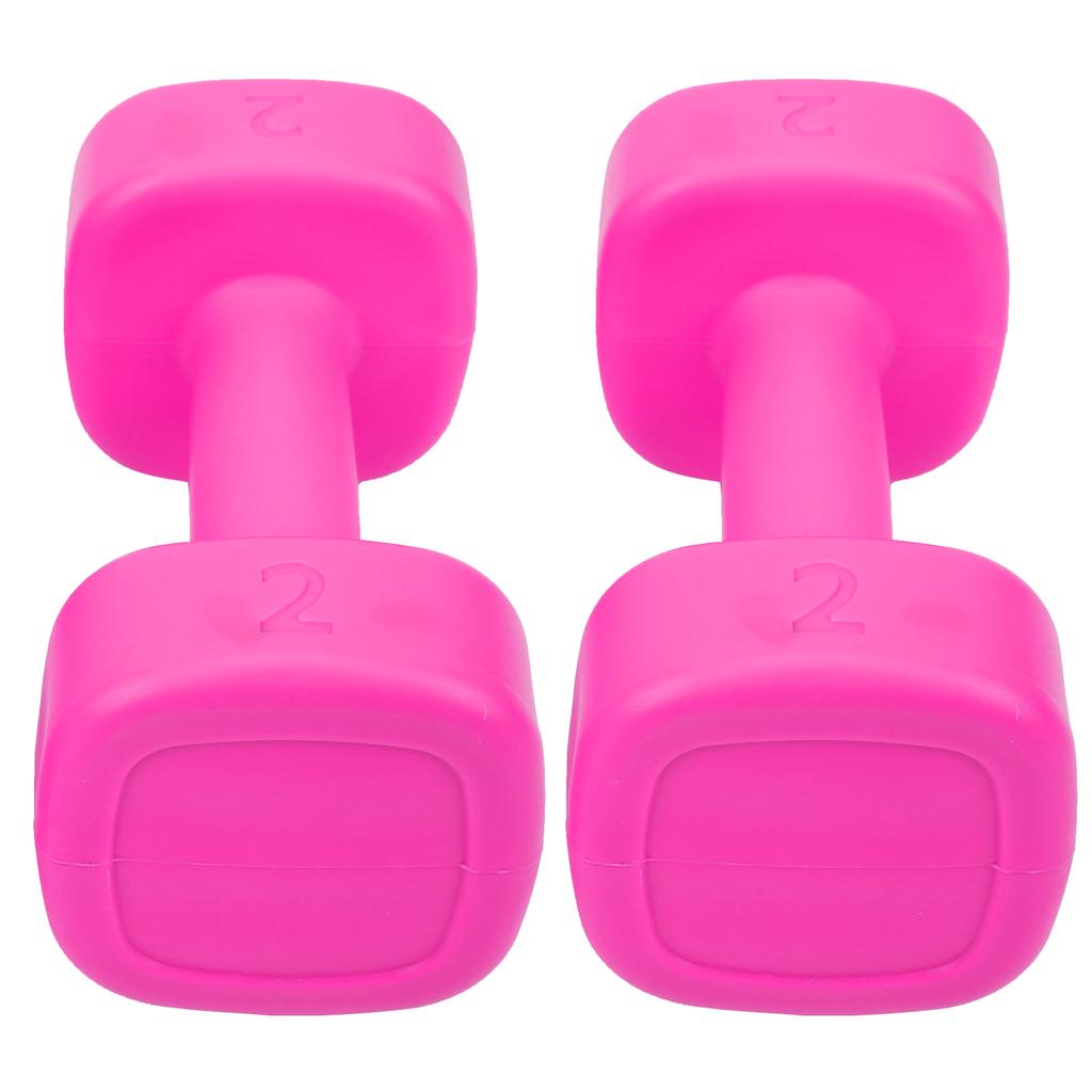 2 buc Gantere 4lb Fitness Haltere Culturism Yoga Sport Echipament Pierdere în Greutate Roșu Roz