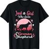 Camiseta Unisex Just A Girl Who Loves Perro Pastor Alemn Regalo Vintage Washed Soft Unisex Graphic Versatile Stylish Homme