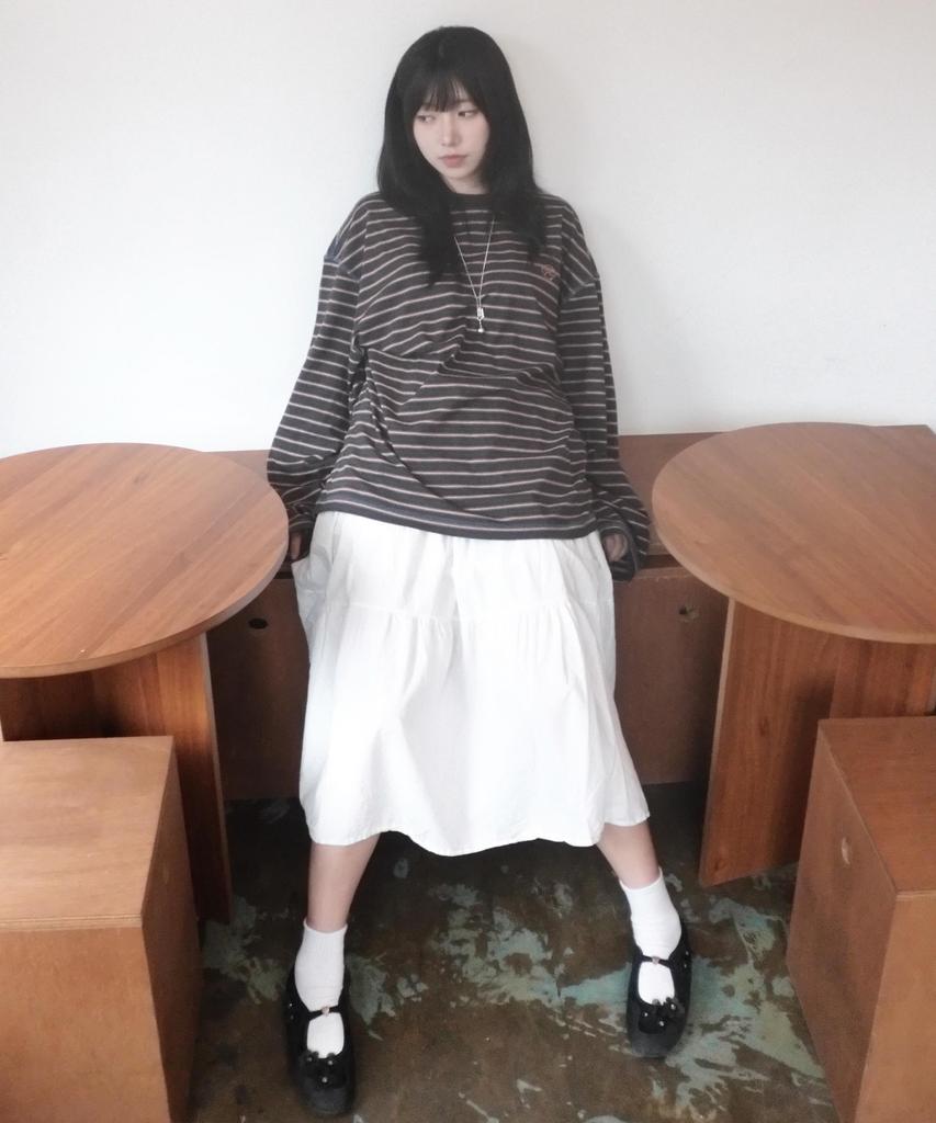 Nontai Stripe Long Sleeve T-Shirt (Charcoal)