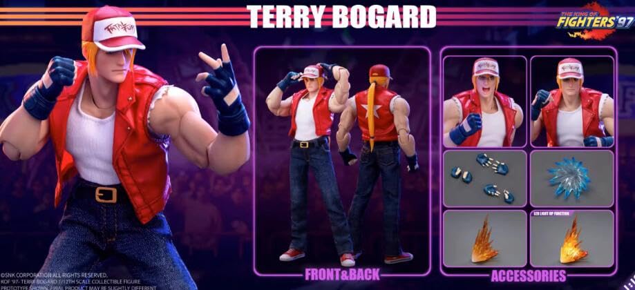 [AC] TUNSHI STUDIO 1/12 THE KING OF FIGHTERS Terry Bogard Movable Action Figure with Body, Head, Costume, and Accessories (Full Set)