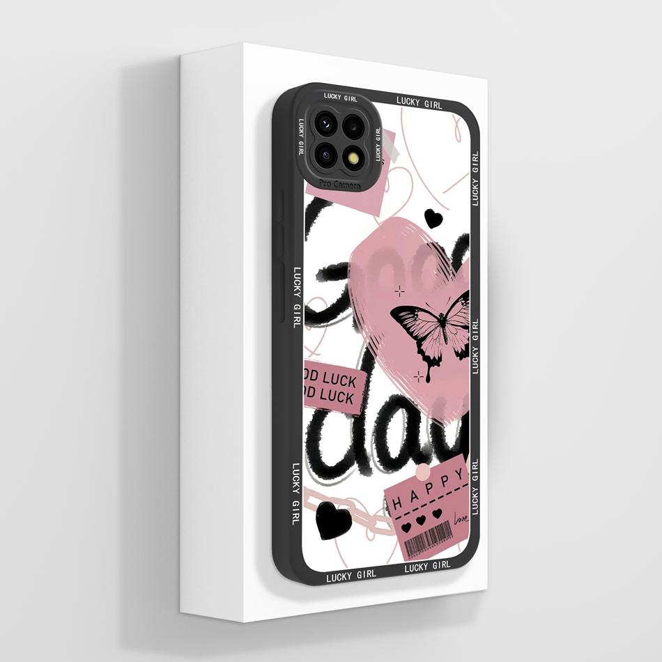 For Samsung Galaxy A22 5G F42 A22S Phone Case Cute Design Upgrade Camera Protection Soft Liquid Silicone Shockproof Back Cover