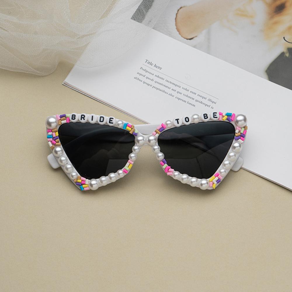 Bride To Be Pearl Sunglasses Pearl Cat Eye Sun Glasses Wedding Shower Engagement Eyeglasses Gift Bachelorette Party Eyewear Deco