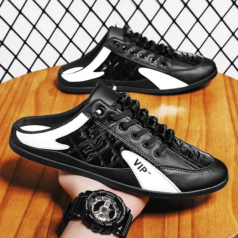 Summer  Half Slippers for Men Trendy Men's Flat Bottom Casual Shoes Soft Sole Support Shoes Men's Sneakers Zapatos De Hombre