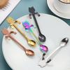 4pcs Stainless Steel Mini Cat Coffee Spoon Cute Cat Tableware Stainless Steel Spoon Kitchen Supplies for Coffee Tea Ice Cream4
