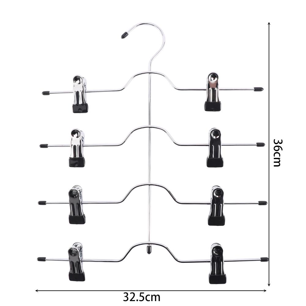 4 Layers Space Saving Storage Organizer Clothes Pants Skirt Racks Holder Trousers Clip Hangers