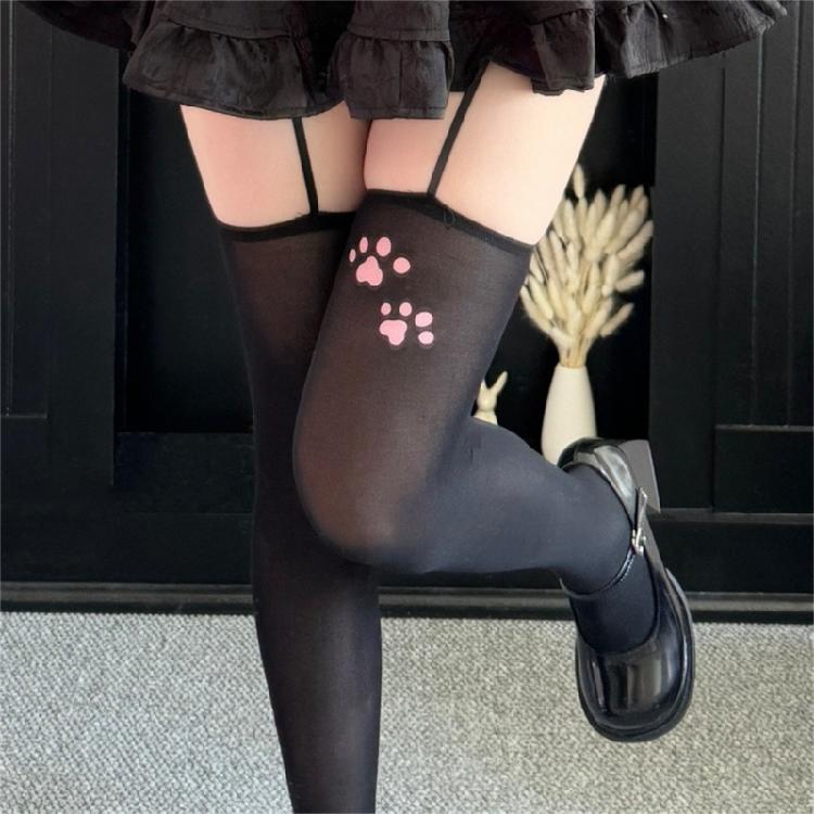 Seamlessly High Elasticity Cats Design Pantyhose Nylon Blend Comfortable Stockings For Everyday Use