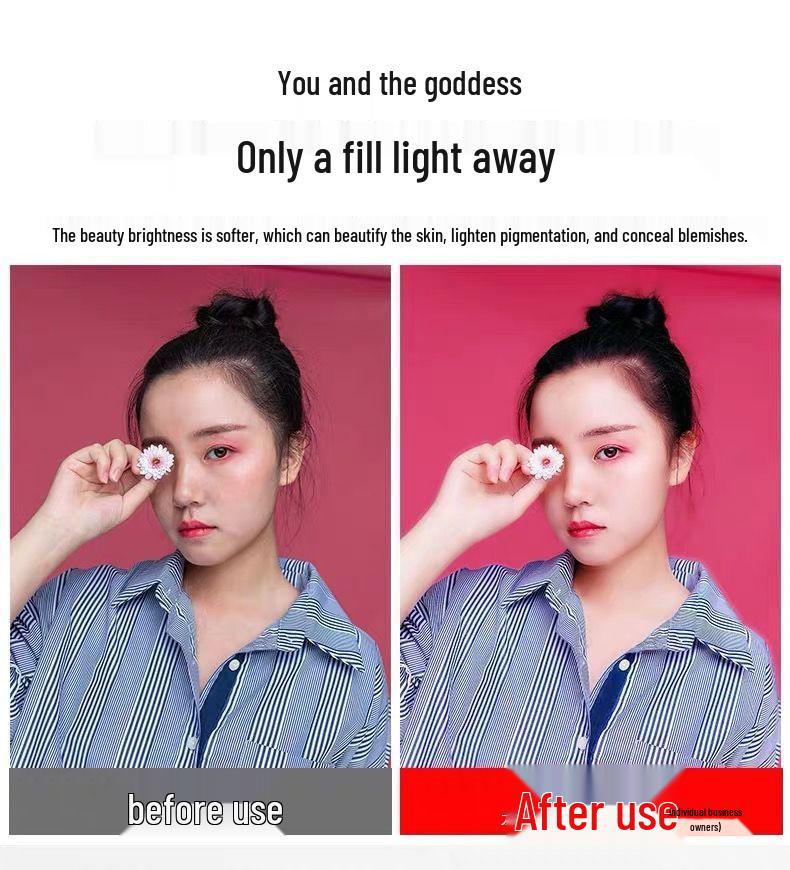 Portable Beauty Light & Phone Stand for Live Streaming and Photography