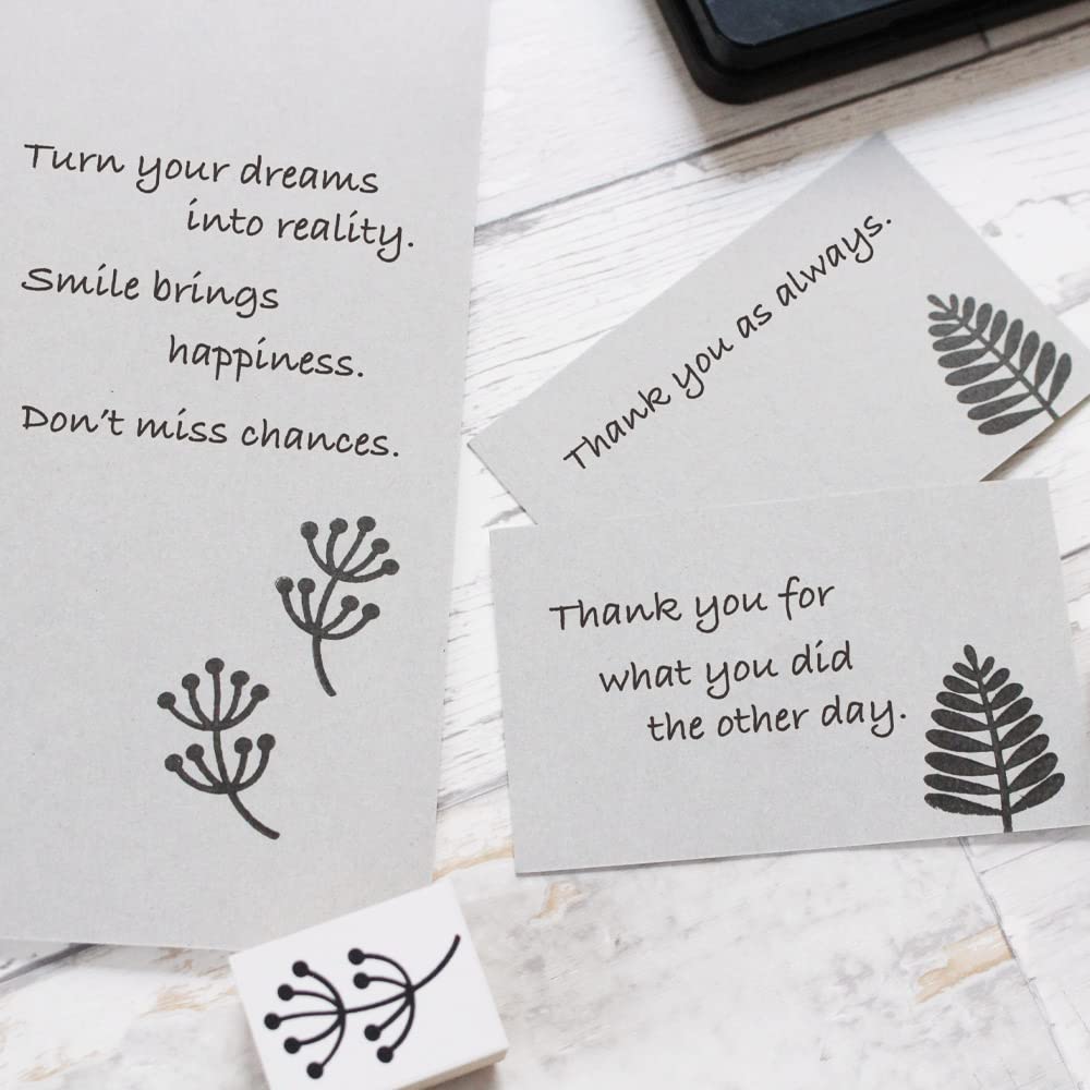 Cute Wooden Rubber Stamp Set with Leaf and Botanical Monstera Perfect for Letter and Perfect as a Made in Japan Design, Bridal, Cards, Paper,