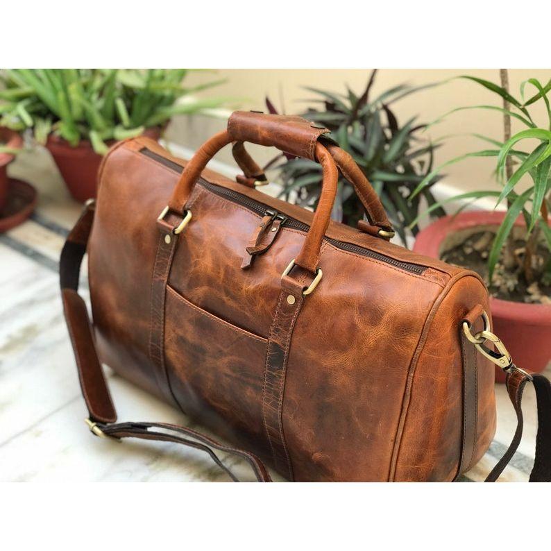 Leather Tote Bag Free Personalised Gifts for Her, Travel Gift Beach Bag Groomsmen Gifts, Beautiful Memorial Gift, Christmas Day Weekend Bag