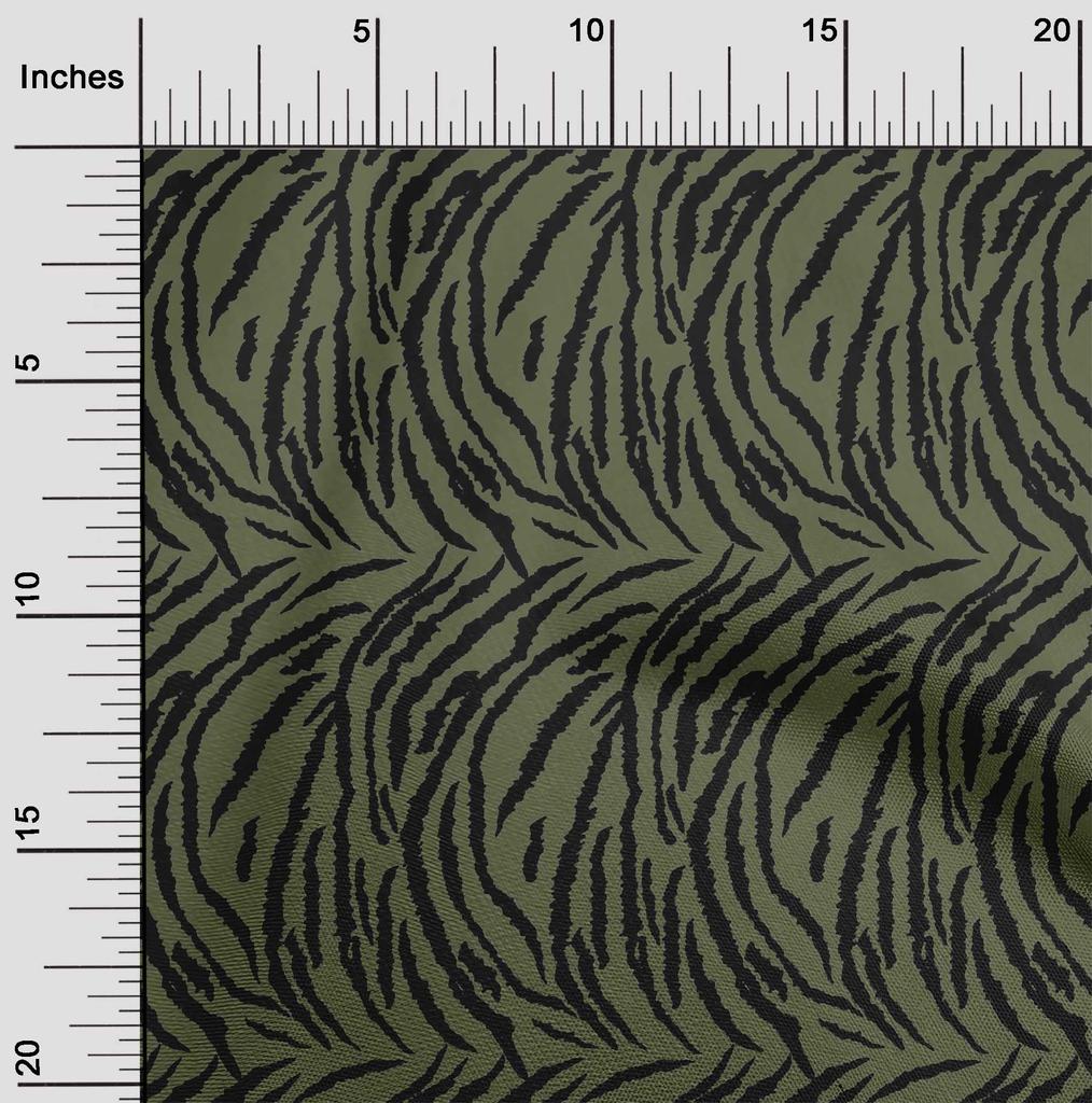 oneOone Cotton Flex Lime Green Fabric Tiger Animal Skin Sewing Fabric By The Yard Printed Diy Clothing Sewing Supplies 40 Inch