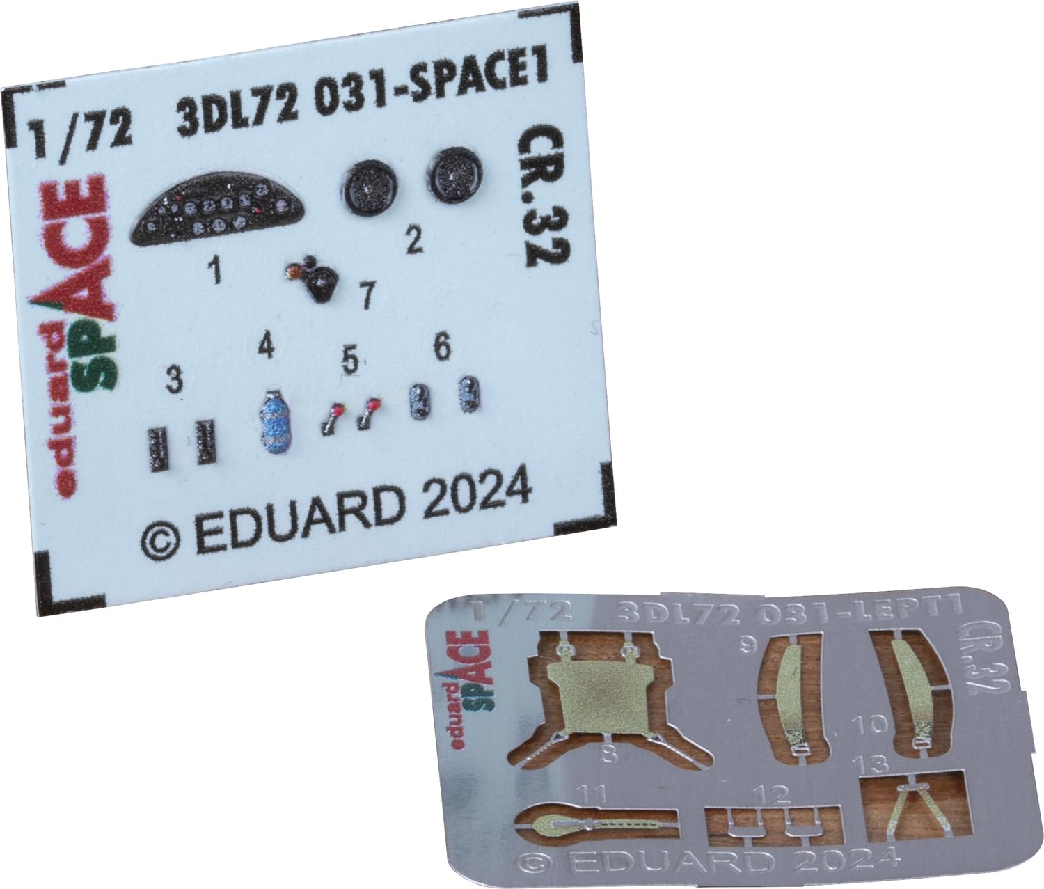 

Eduard Масштаб 1/72 Space CR.32 Набор 3D-декалей для интерьера и фототравления (для Италери) Декали для пластиковой модели EDU3DL72031