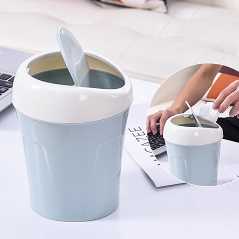 Lindo Mini Cubo de Basura de Escritorio Pequeño Mesa de Comedor Escritorio Escritorio de Oficina Hogar Sala de Estar Mesa de Centro con Tapa