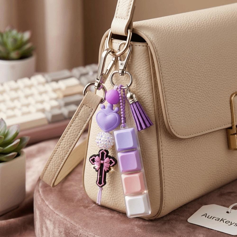 Soft Silicone Bead Bag Charm Fidget Press Button Stress Relief Toy Fidget Toy Gift For Girls