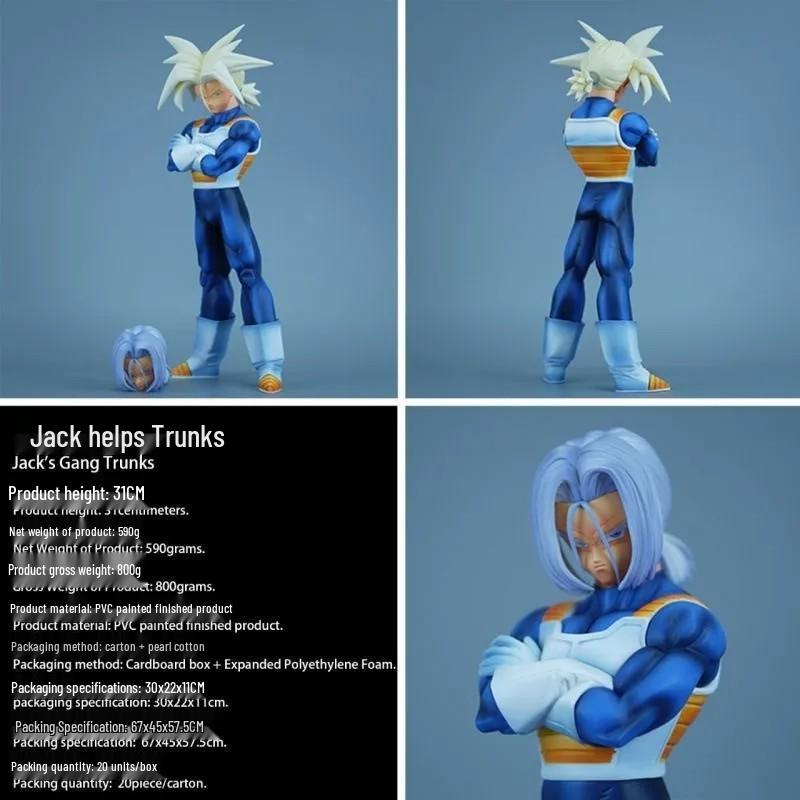 Super Saiyan Jackbu Trunks Double Head Sculpt Model Desktop Figure